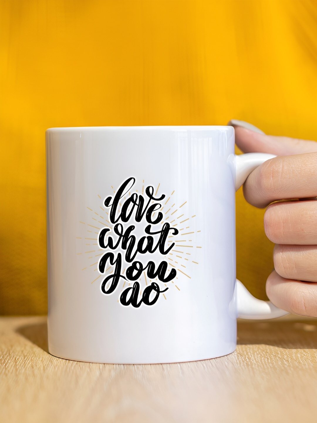 

The Decor Lane White Printed Ceramic Glossy Mugs 325 ml