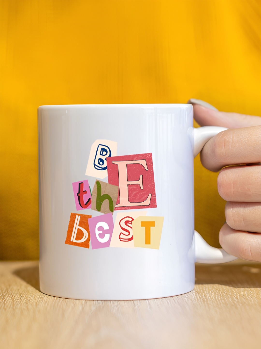 

The Decor Lane White & Pink Printed Microwave Safe Glossy Finish Ceramic Mug 325 ml