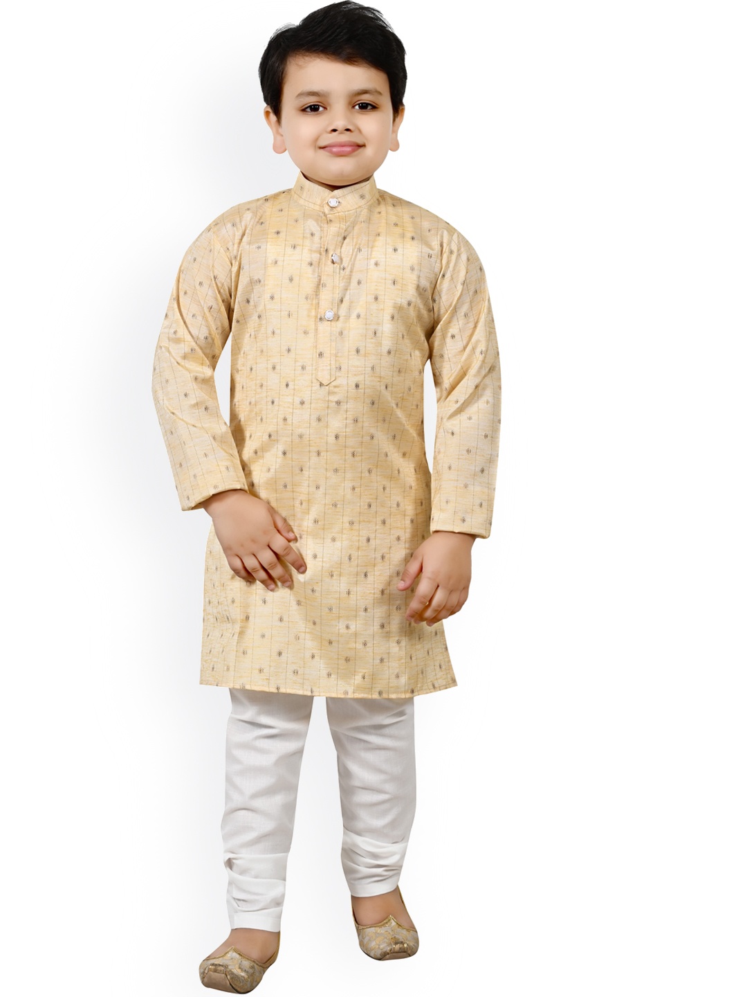 

BAESD Boys Woven Design Regular Kurta With Pyjamas, Yellow