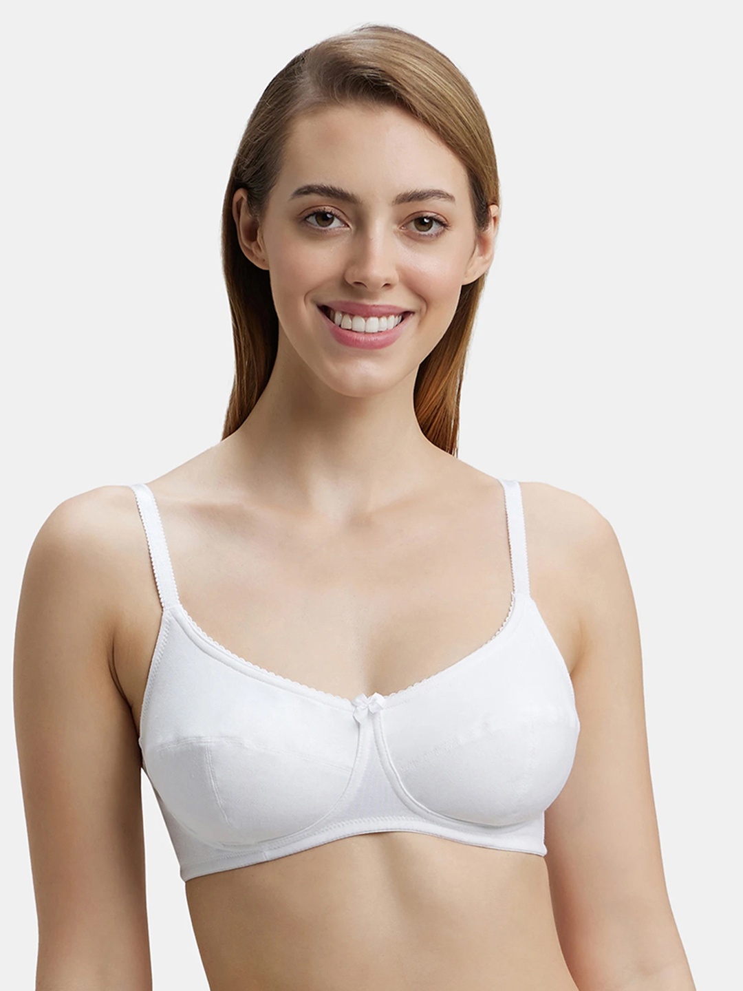 

Jockey Essence Wirefree Non Padded Super Combed Cotton Medium Coverage Everyday Bra 1615, White