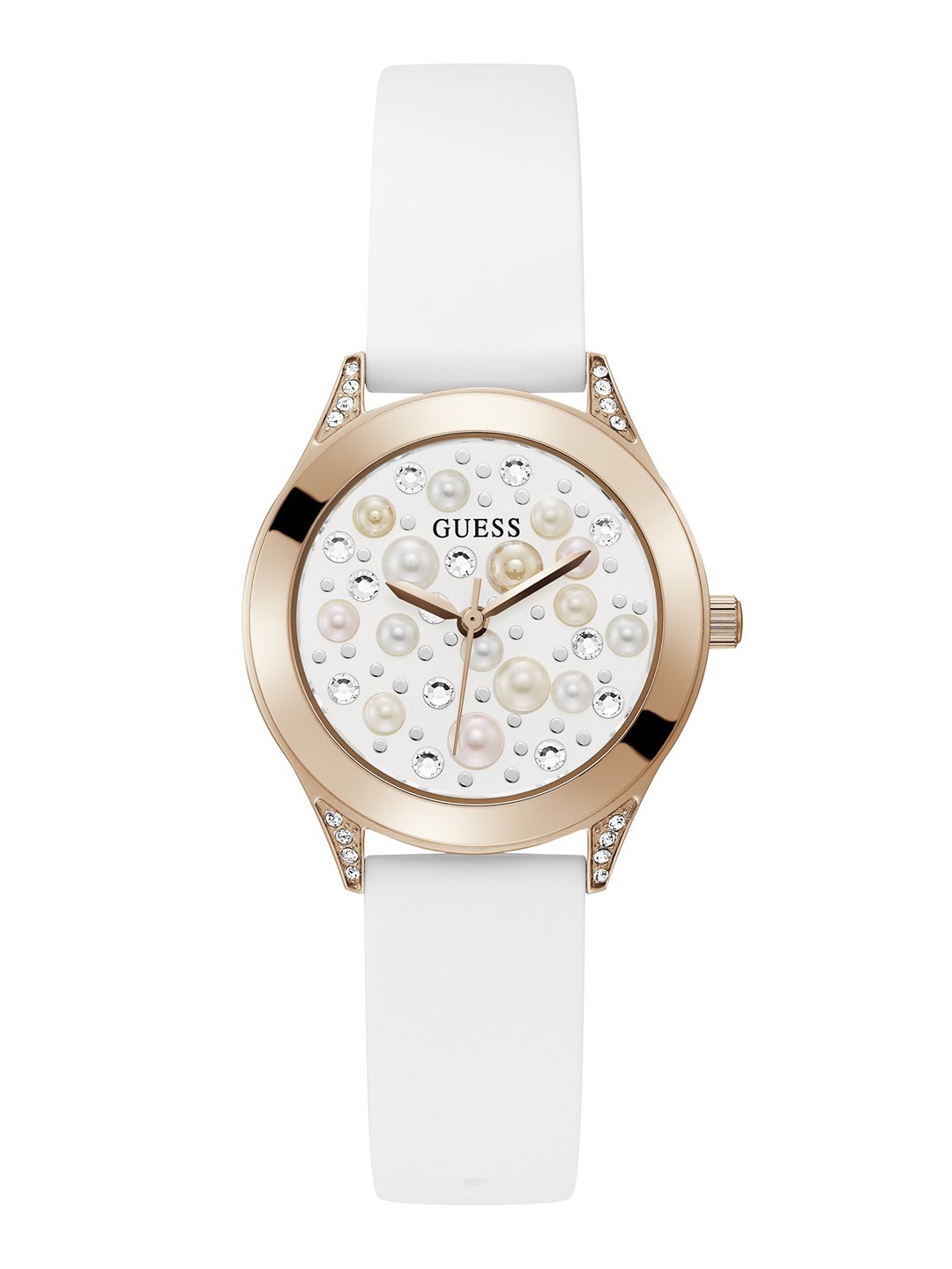 

GUESS Women Embellished Dial & Straps Trend Pearl Analogue Watch- GW0381L3, White