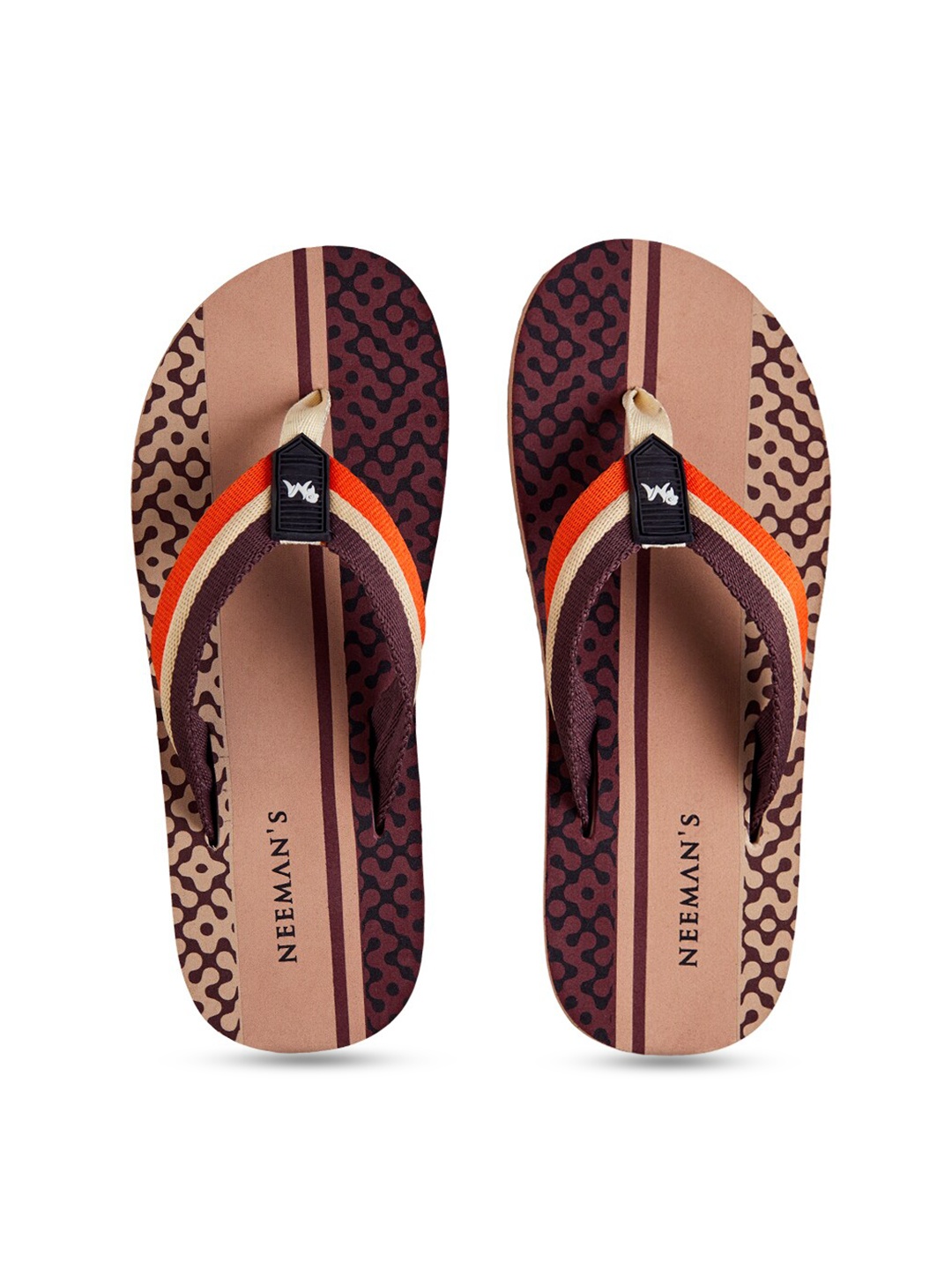 

NEEMANS Men Printed Thong Flip-Flops, Brown