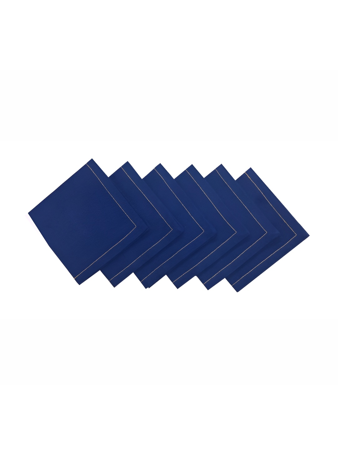 

FOVEROS Blue 6 Pieces Thread Work Detail Cotton Dinner Table Napkins