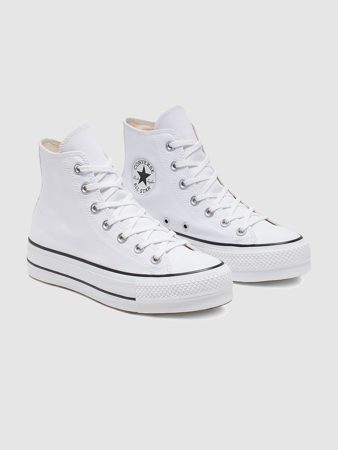 

Converse Women Round Toe High-Top Canvas Sneakers, White