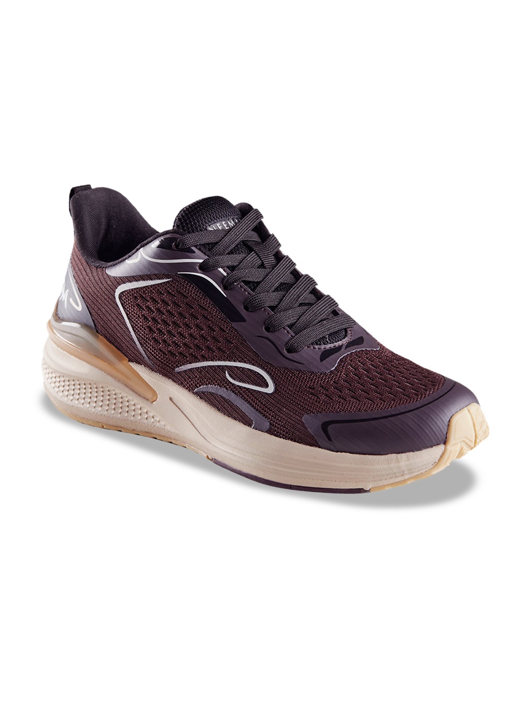 

NEEMANS Men Textured Round Toe Textile Sneakers, Brown