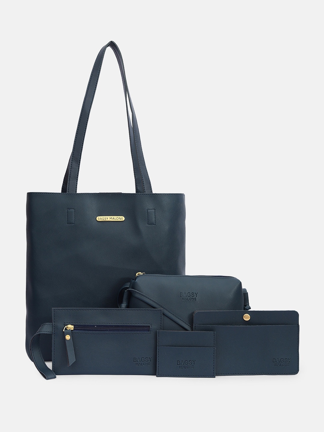 

Bagsy Malone Set Of 5 Structured Shoulder Bag, Navy blue