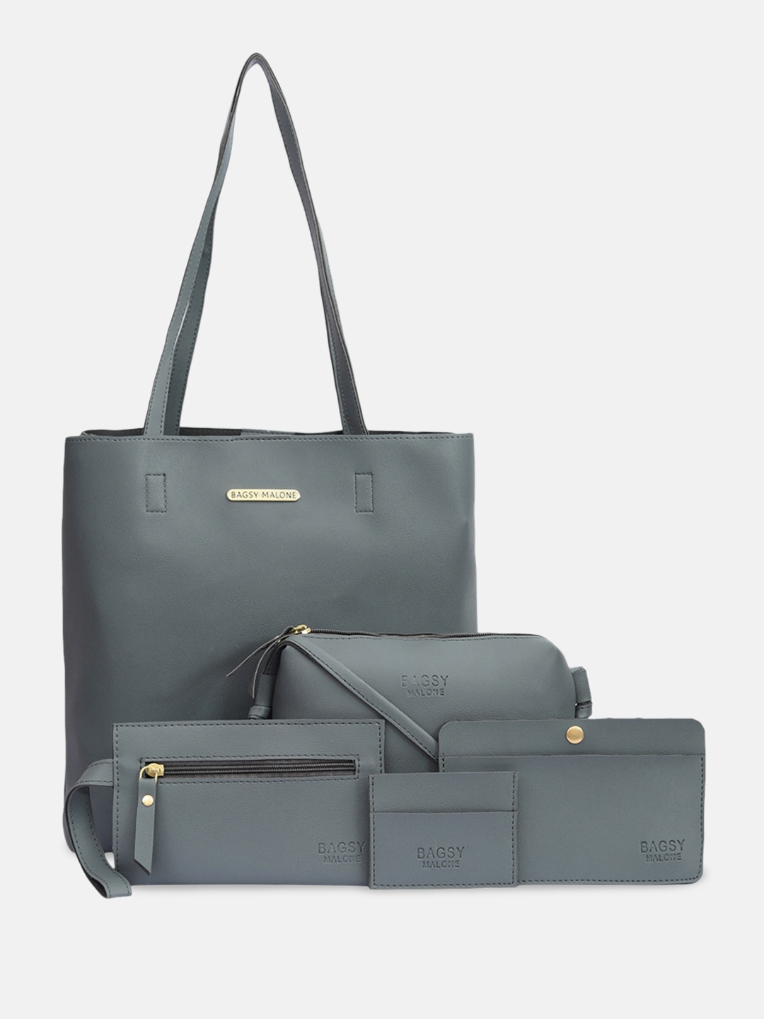 

Bagsy Malone PU Bowling Tote Bag with Tasselled, Grey