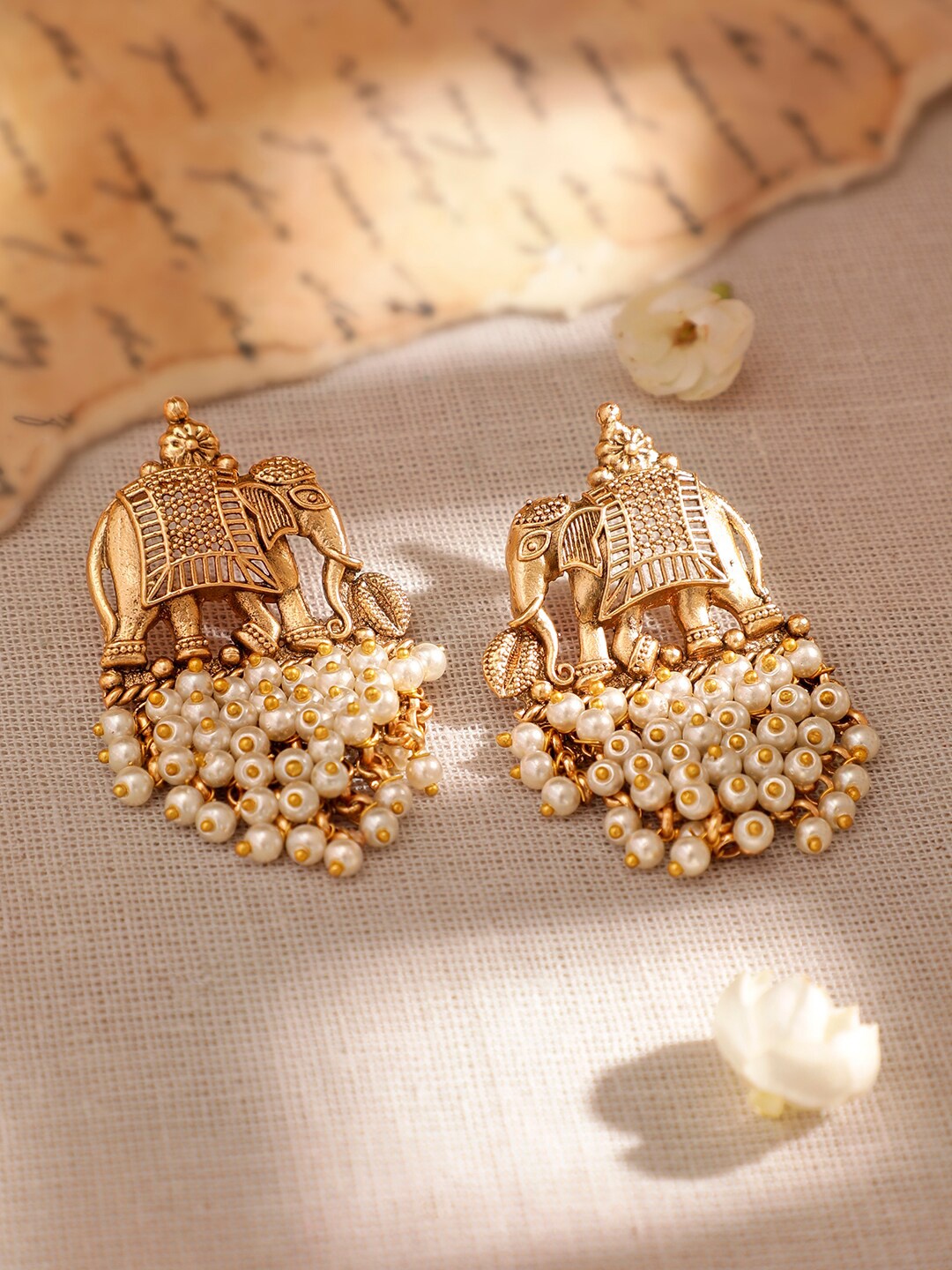 

Rubans 22K Gold-Plated Animal Shaped Drop Earrings