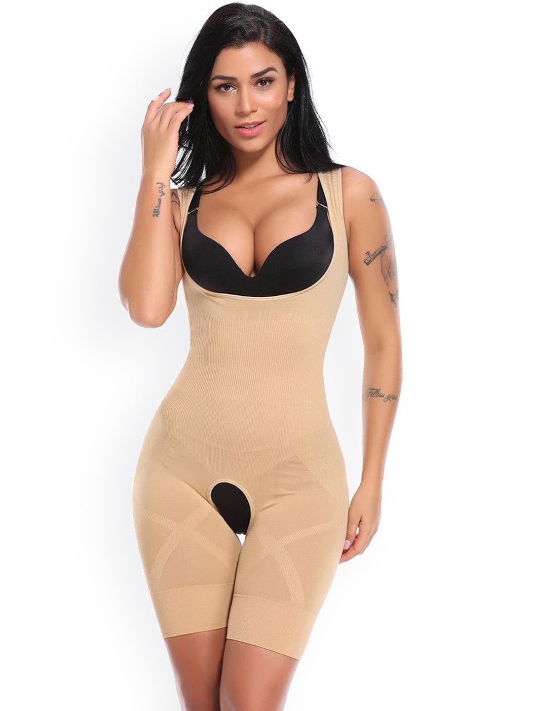 

FiveFlag Women Cotton Sleeveless Body Shapewear, Beige