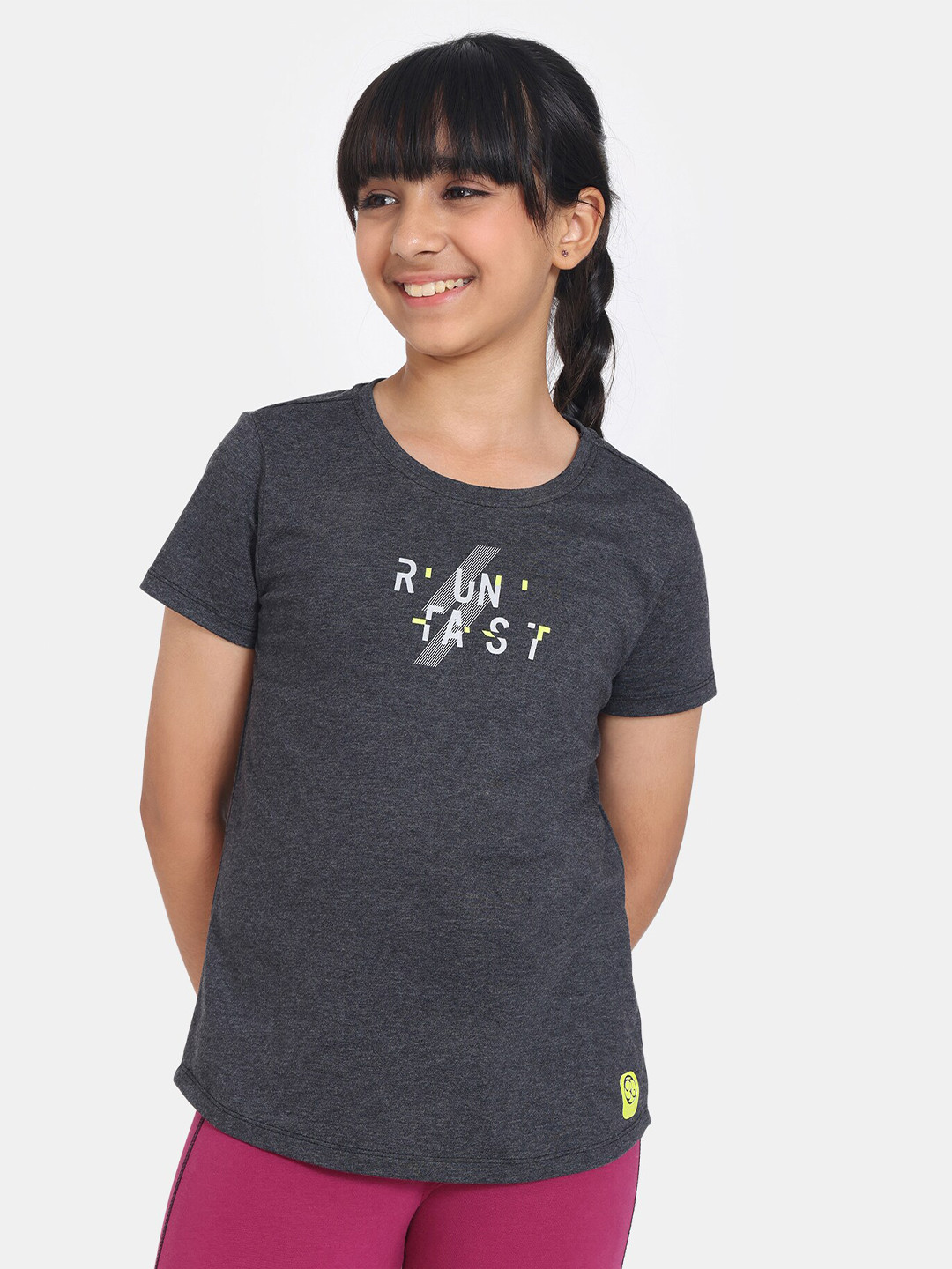 

Rosaline by Zivame Girls Typography Printed Casual T-shirt, Black