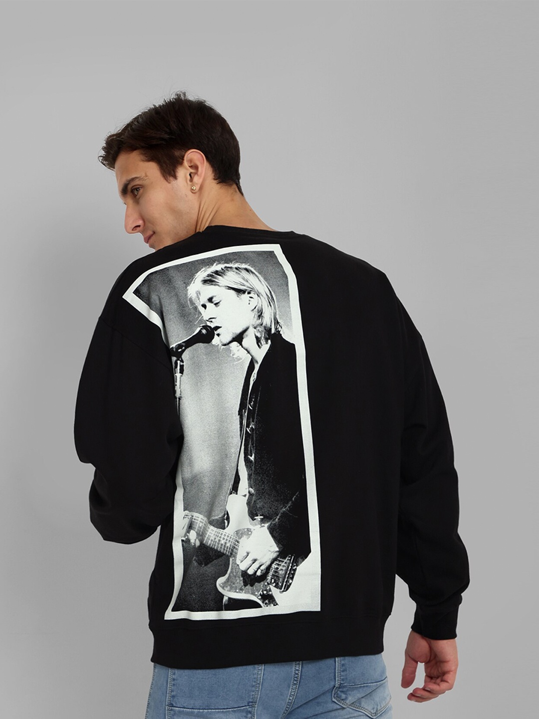 

TOMHIDDLE Graphic Printed Pure Cotton Sweatshirt, Black