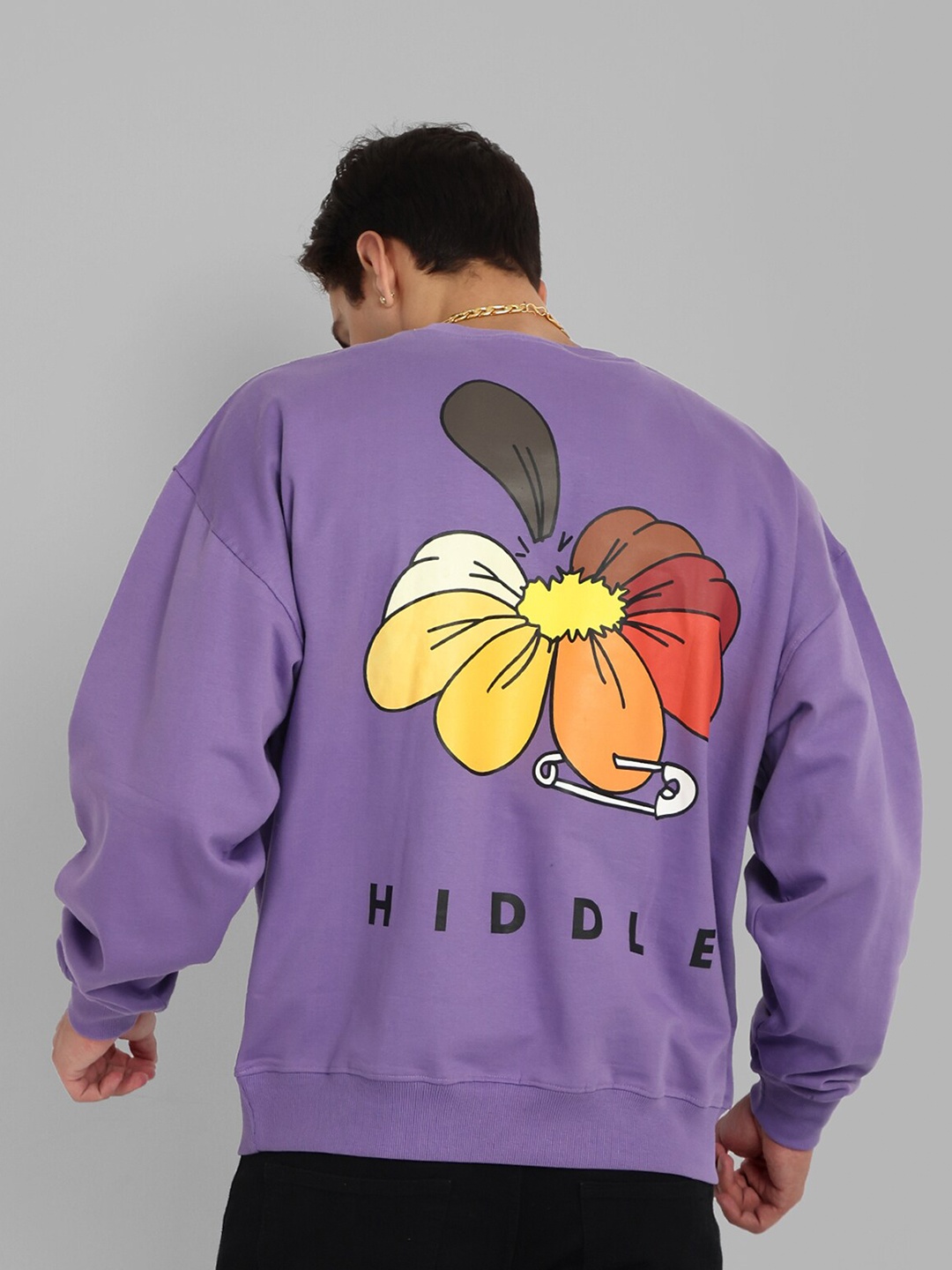 

TOMHIDDLE Graphic Printed Pure Cotton Sweatshirt, Violet