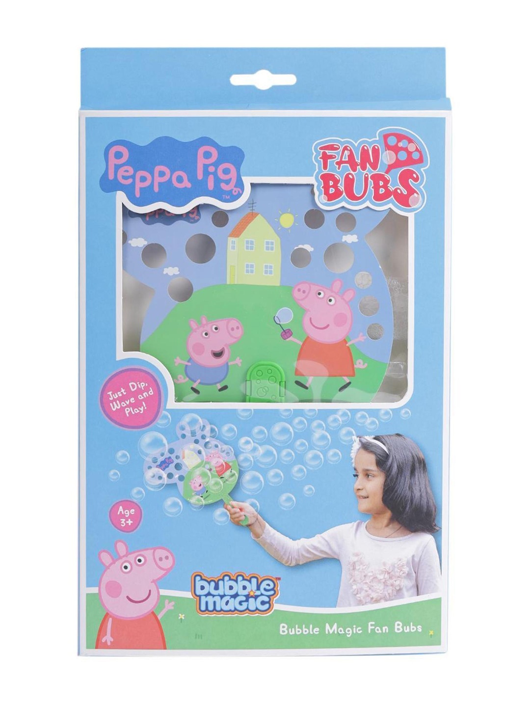

bubble magic Infants Bubble Magic Bubs Peppa Pig With Hand Fans & Bubble Solution, Blue
