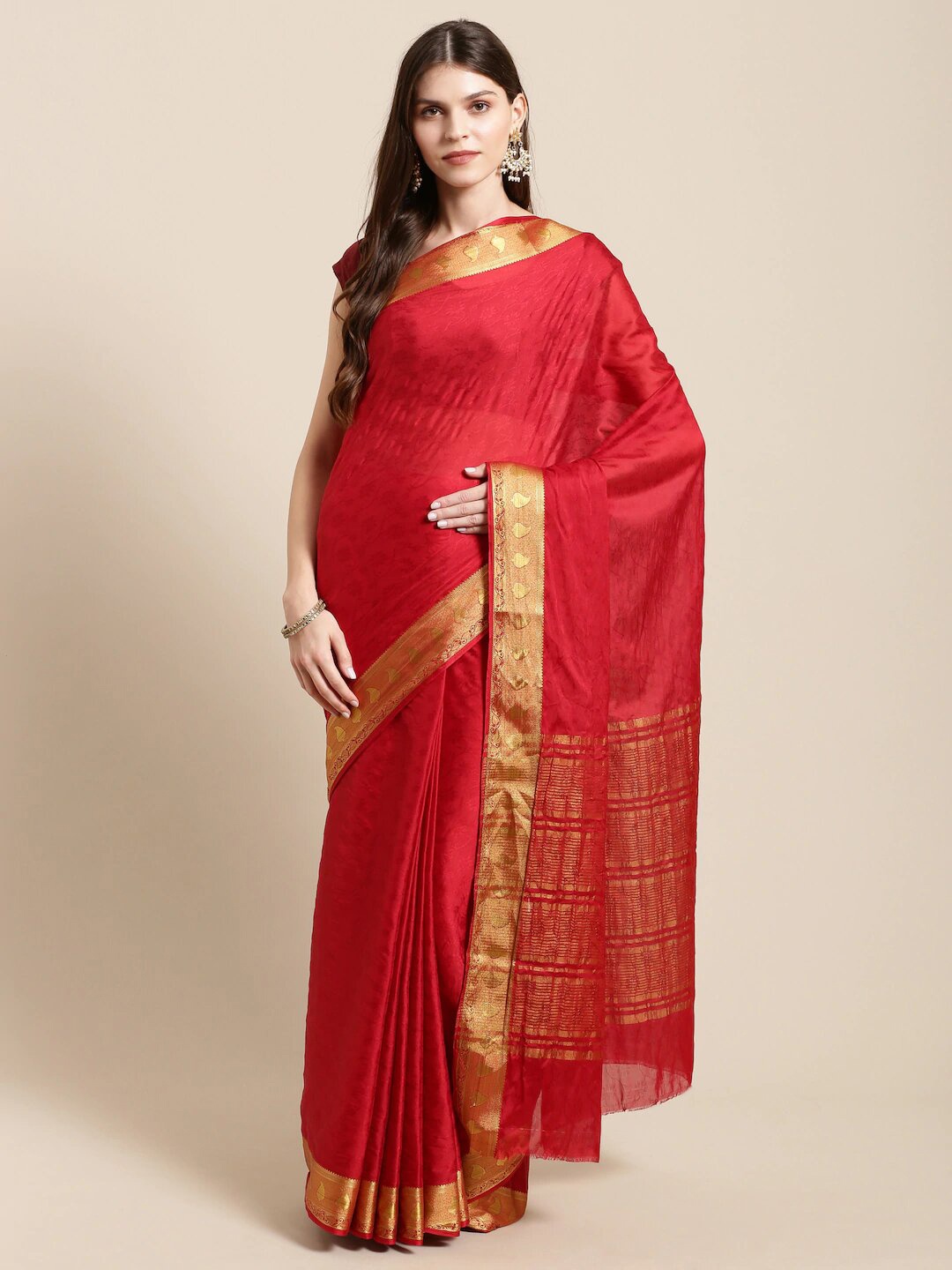 

HRITIKA Ethnic Motifs Woven Design Zari Saree, Maroon