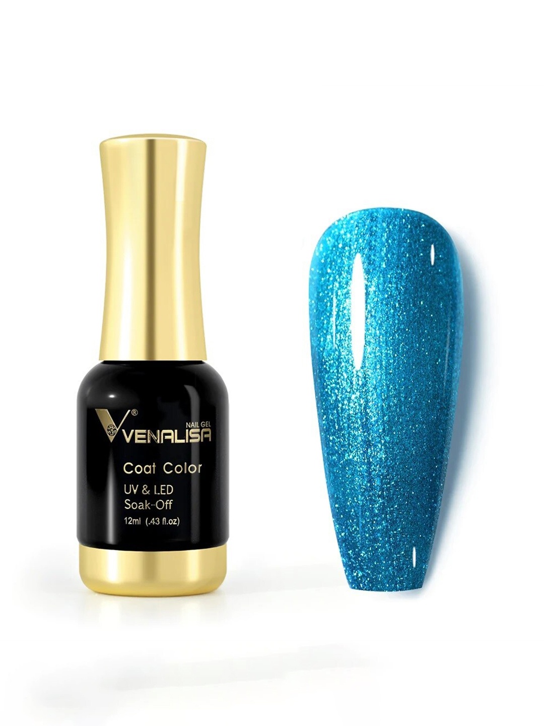 

VENALISA Coat Color UV & LED Soak-Off Gel Nail Polish 12 ml - Bright Pearly Blue 1099
