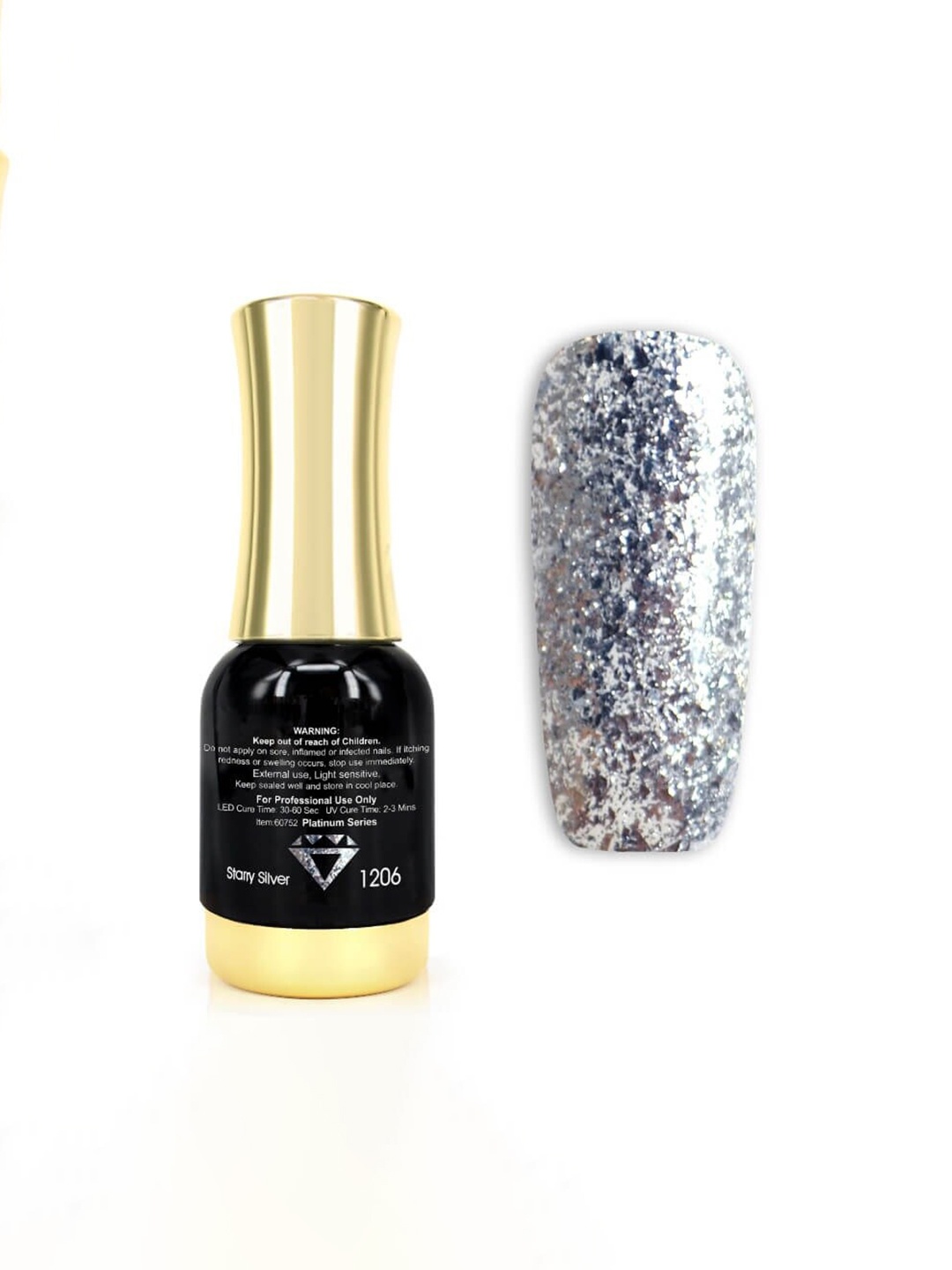 VENALISA Coat Color UV & LED Soak-Off Gel Nail Polish 12 ml - Starry Silver Glitter 1206