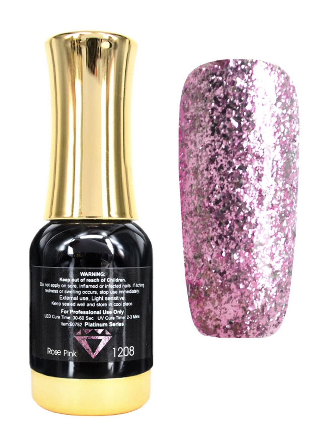 

VENALISA Coat Color UV & LED Soak-Off Gel Nail Polish 12 ml - Rose Pink Glitter 1208
