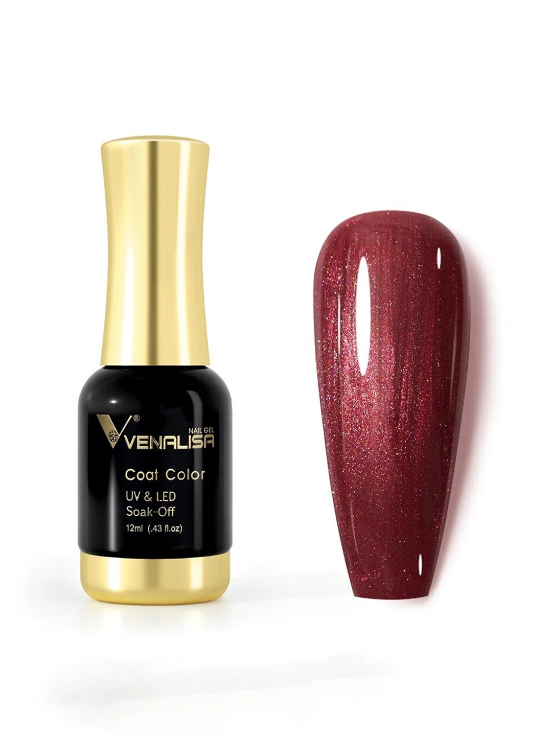 

VENALISA Coat Color UV & LED Soak-Off Gel Nail Polish 12 ml - Bling Red 1038, Rose