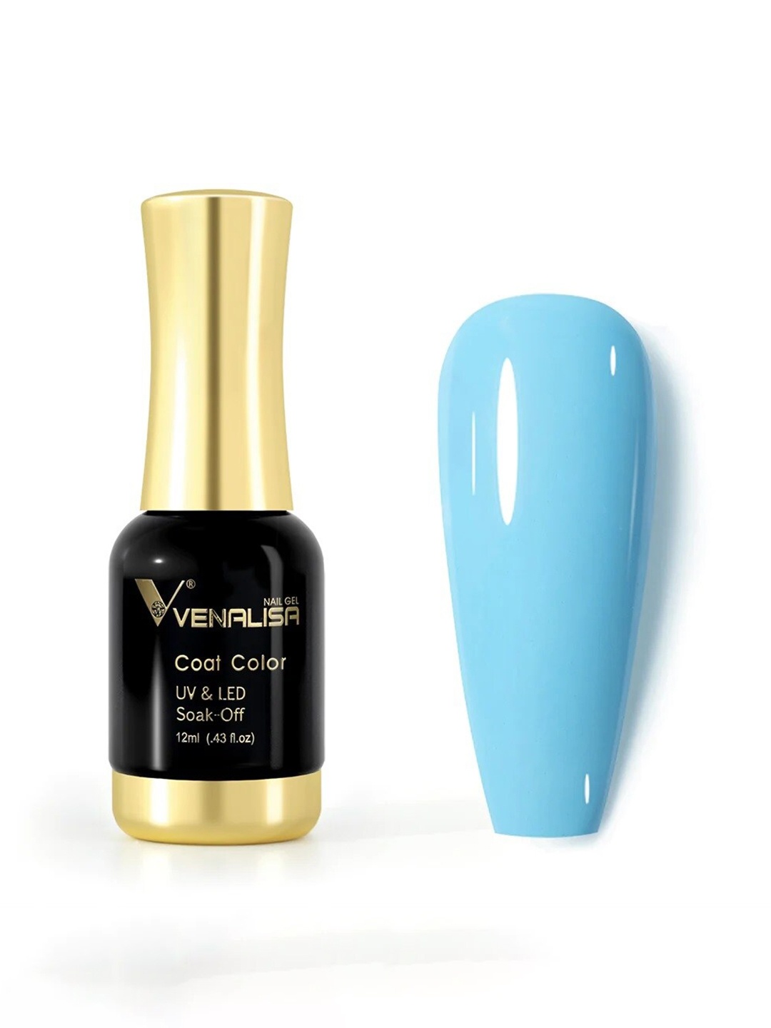 

VENALISA Coat Color UV & LED Soak Off Gel Nail Polish 12ml - Ice-Snow Blue 1060