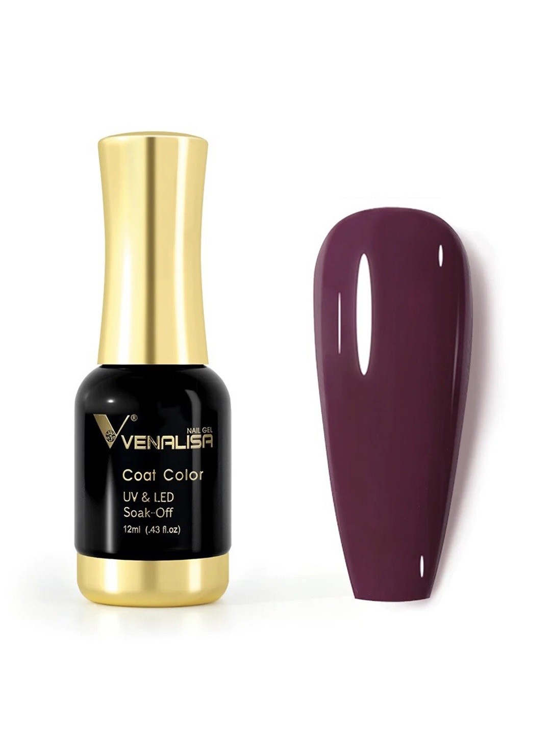 VENALISA Coat Color UV & LED Soak Off Gel Nail Polish 12ml - Amaranth 1040, Purple