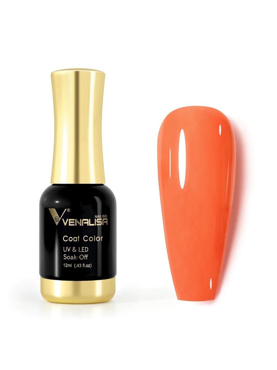

VENALISA Coat Color UV & LED Soak Off Gel Nail Polish 12ml - Classic Orange 1032