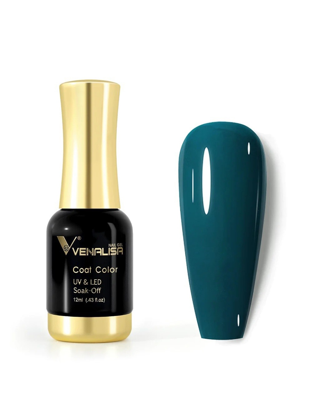

VENALISA Coat Color UV & LED Soak Off Gel Nail Polish 12ml - Aquamarine 1056, Teal