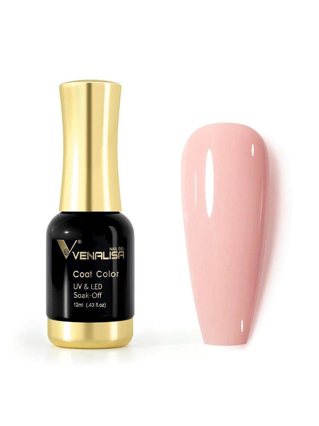 VENALISA Coat Color UV & LED Soak Off Gel Nail Polish 12ml - Naivety 1014, Pink