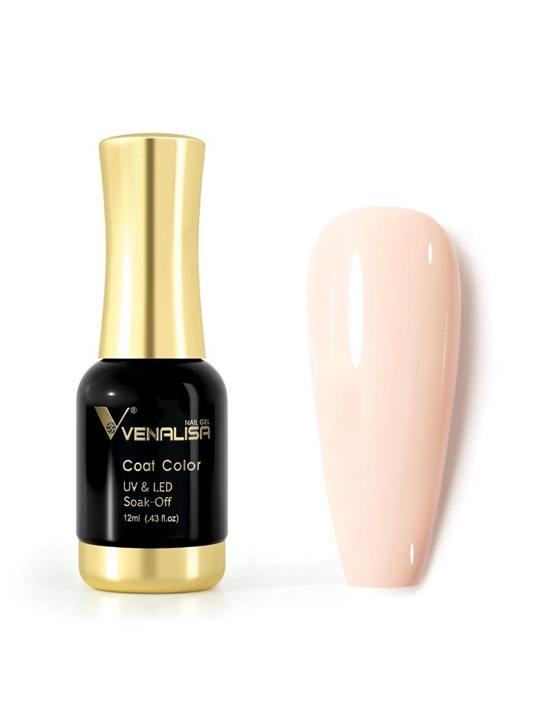 

VENALISA Coat Color UV & LED Soak Off Gel Nail Polish 12ml - Milk Shake 1041, Pink