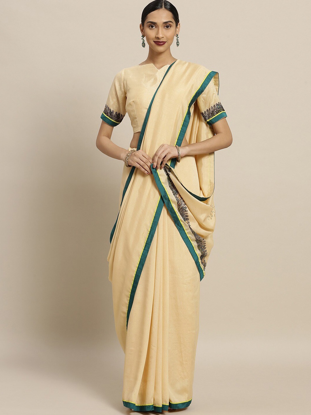 

KALINI Women Sarees, Beige