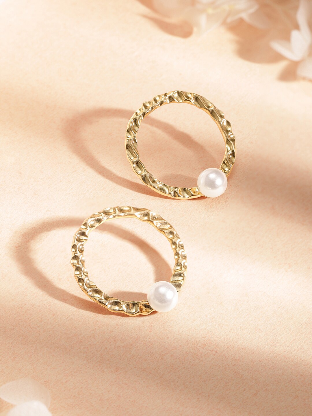 

TOKYO TALKIES X rubans FASHION ACCESSORIES Gold-Plated Circular Hoop Earrings