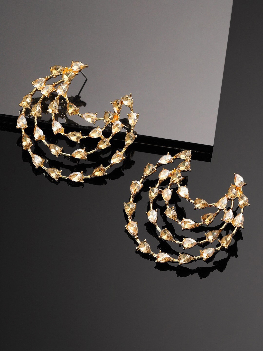 

TOKYO TALKIES X rubans FASHION ACCESSORIES Circular Studs Earrings, Gold