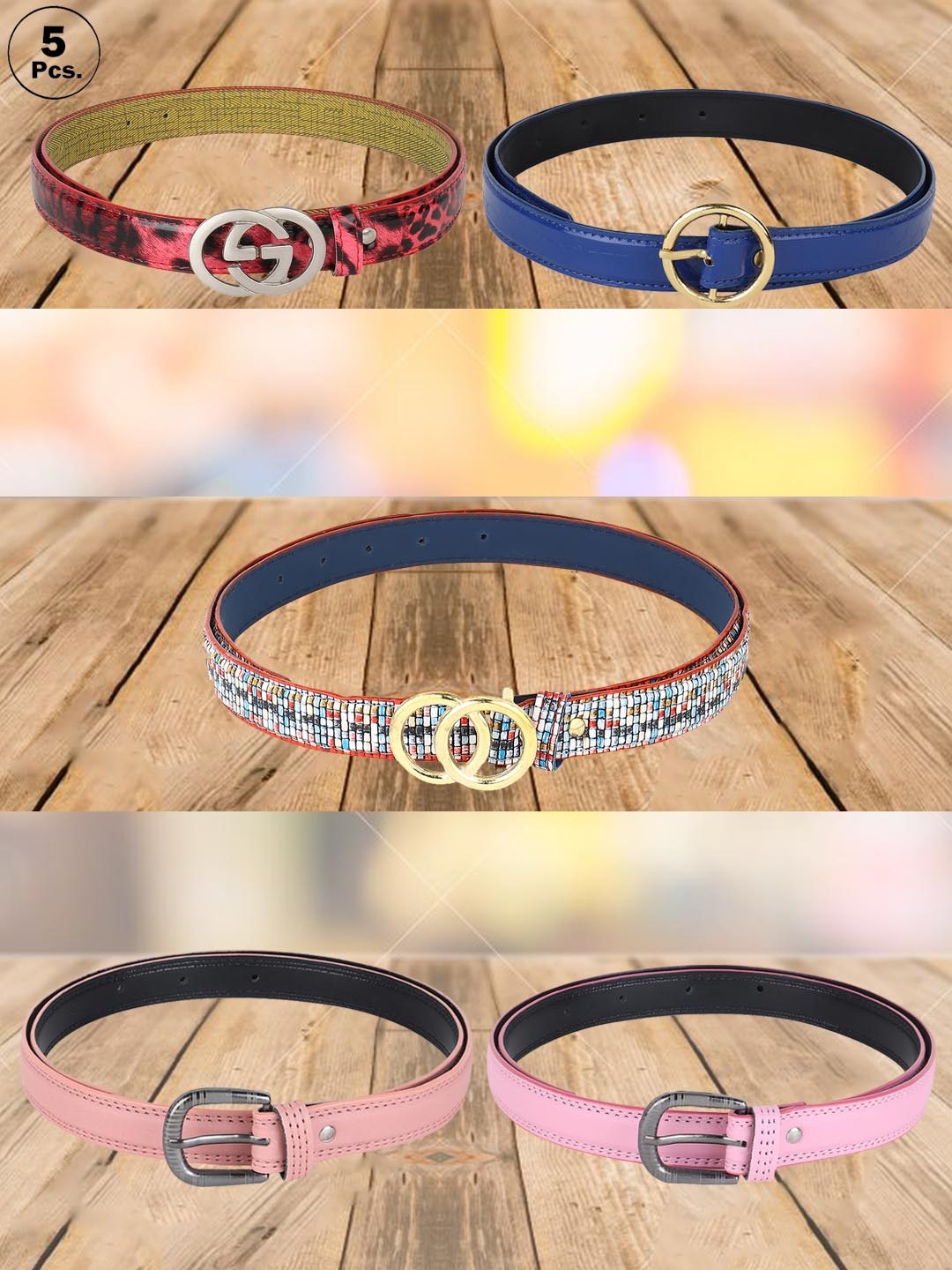 

LONDON FASHION hob Women 3 PU Belt, Assorted