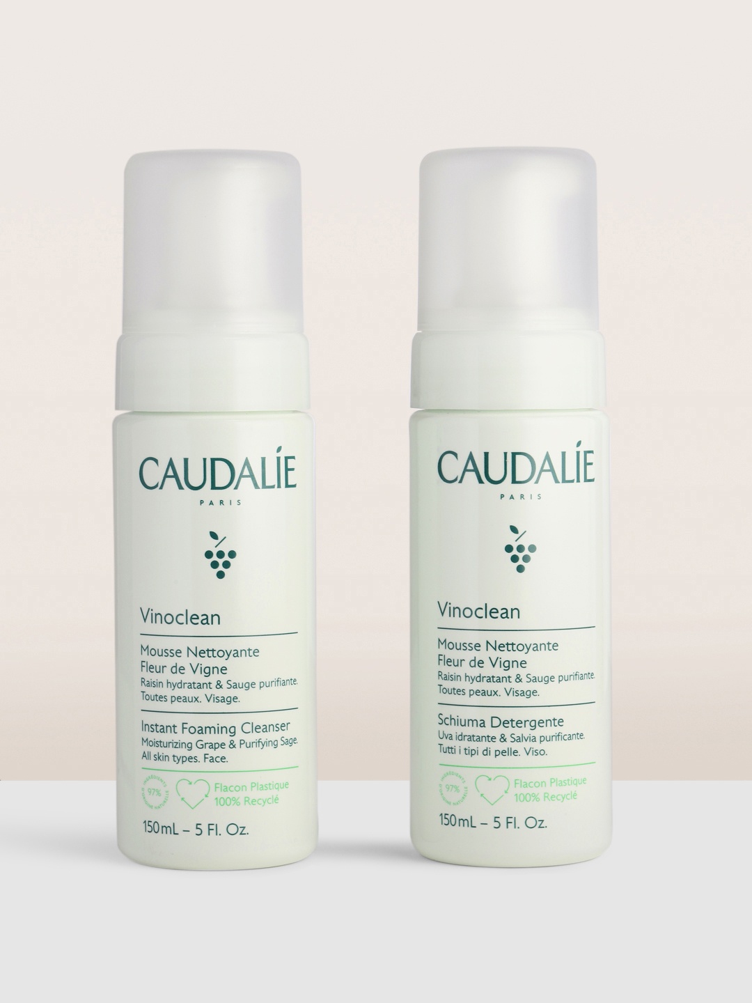 

Caudalie Vinoclean Instant Foaming Cleanser Duo - 150 ml each, White