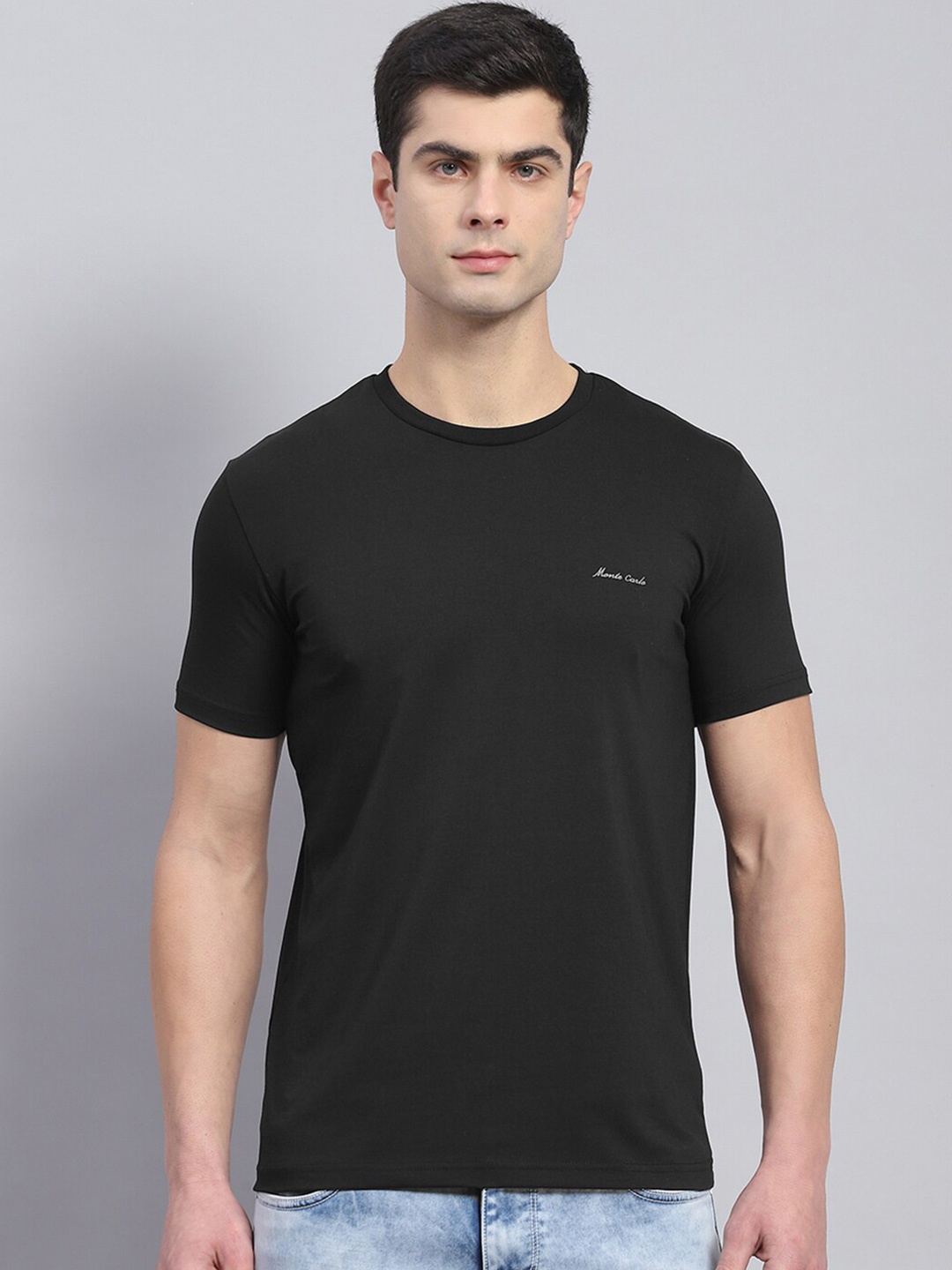 

Monte Carlo Round Neck Short Sleeves T-shirt, Black