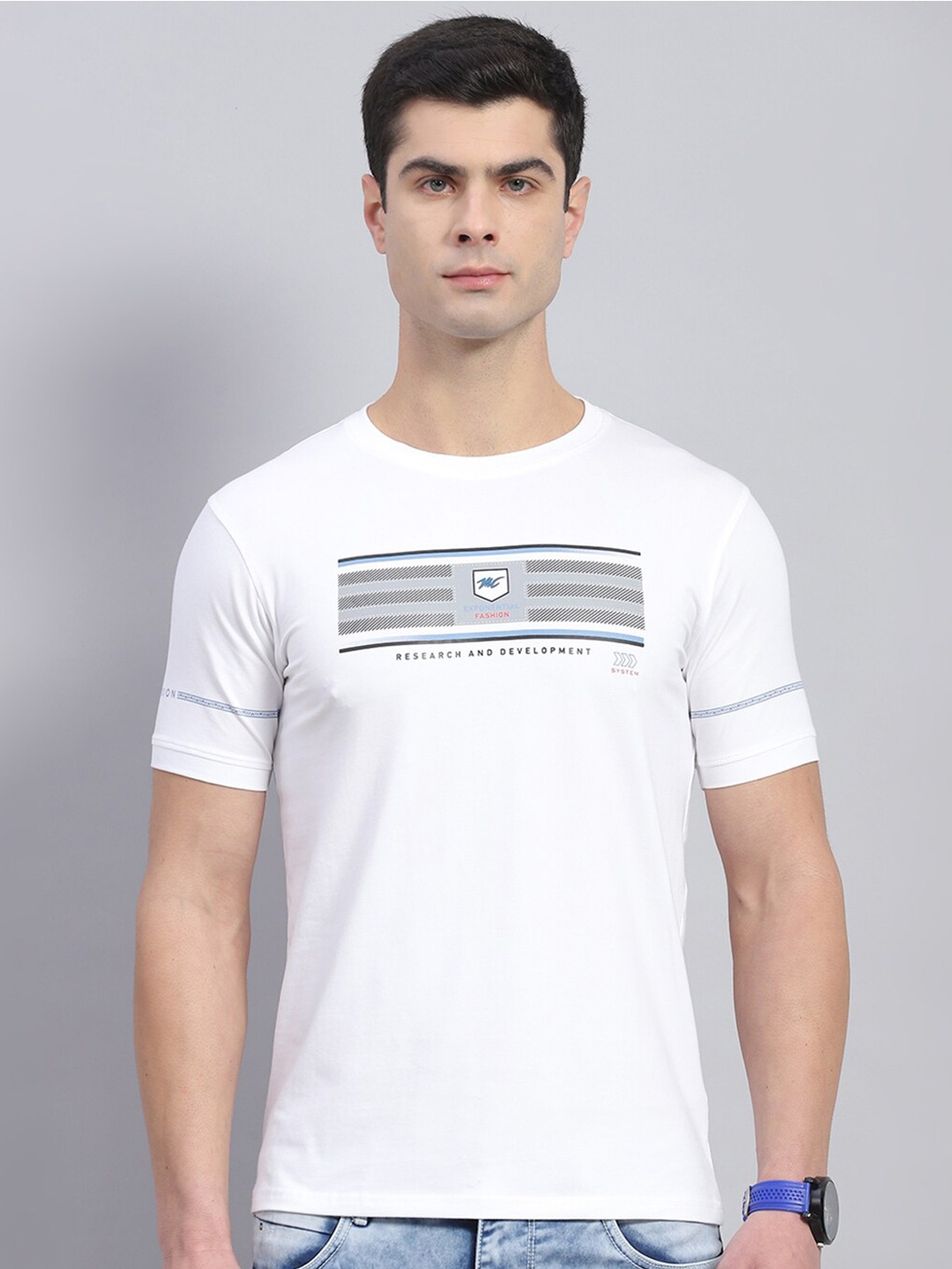 

Monte Carlo Typography Printed Round Neck Short Sleeves T-shirt, White