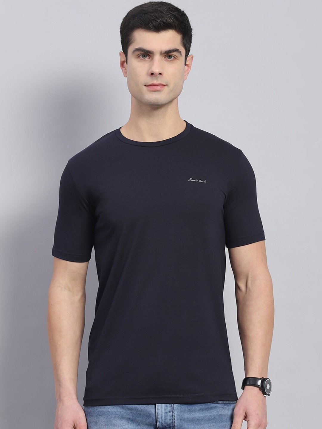 

Monte Carlo Round Neck Short Sleeves T-shirt, Navy blue