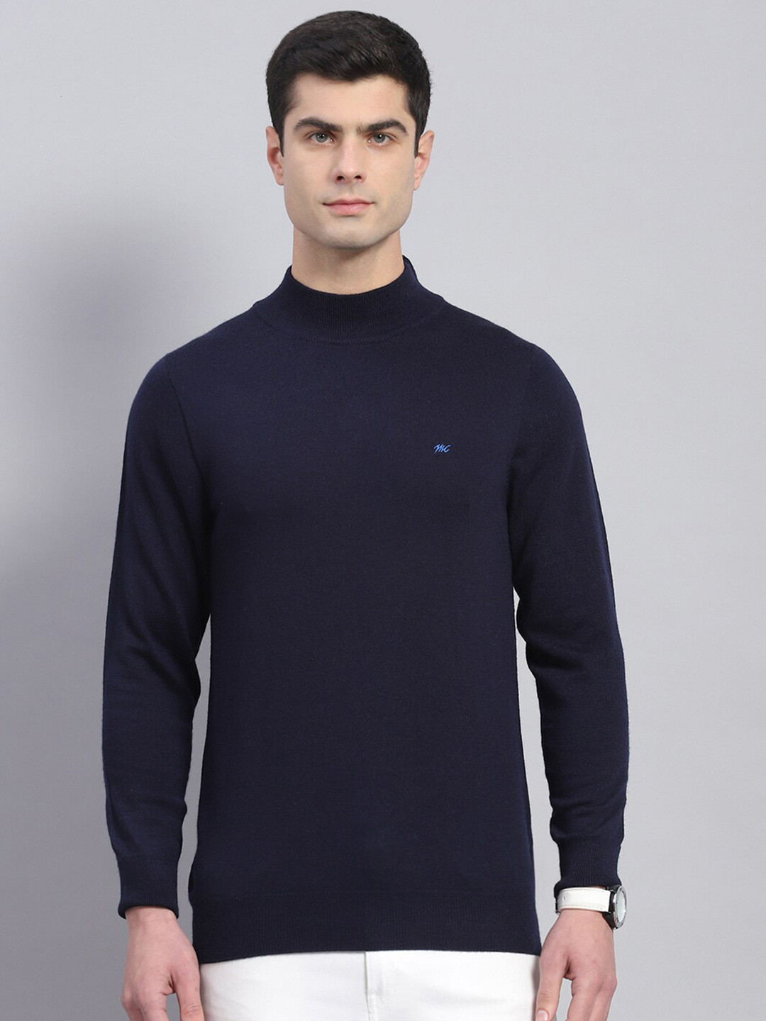 

Monte Carlo Turtle Neck Woollen Pullover, Navy blue