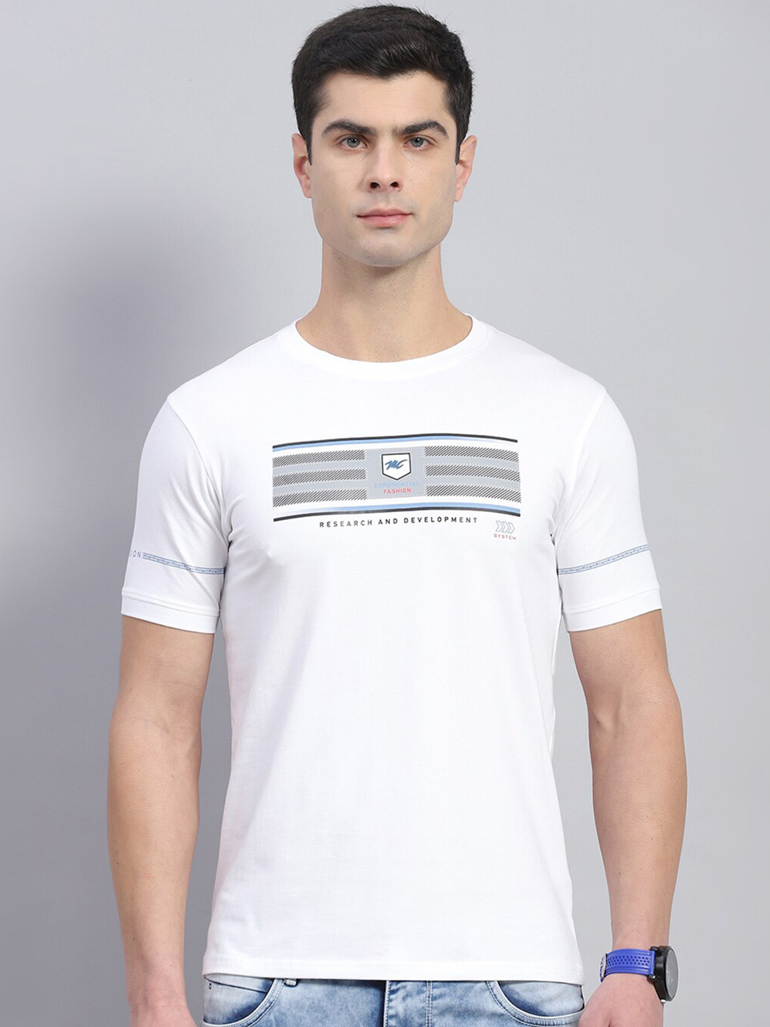 

Monte Carlo Typography Printed Cotton Applique T-shirt, White