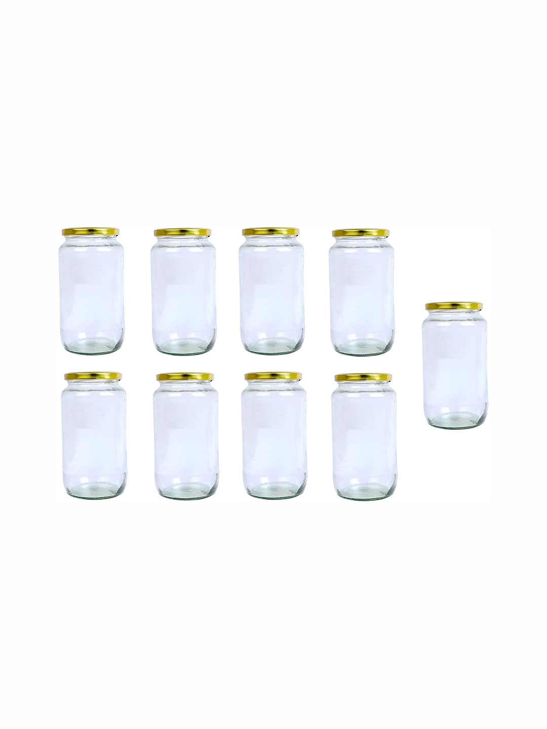 

Afast Transparent & Gold-Toned 9Pcs Glass Dishwasher & Microwave Safe Food Containers