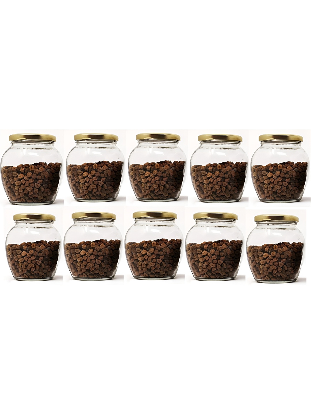 

Afast Transparent & Gold Toned 10 Pieces Glass Food Container 350 ml