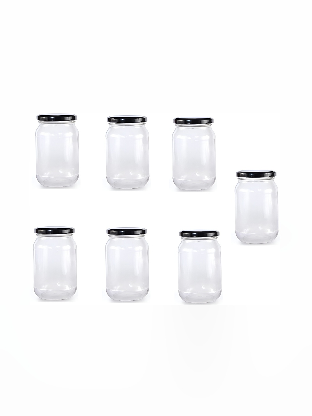 

Afast Transparent & Black 7Pcs Glass Dishwasher & Microwave Safe Food Containers 1l