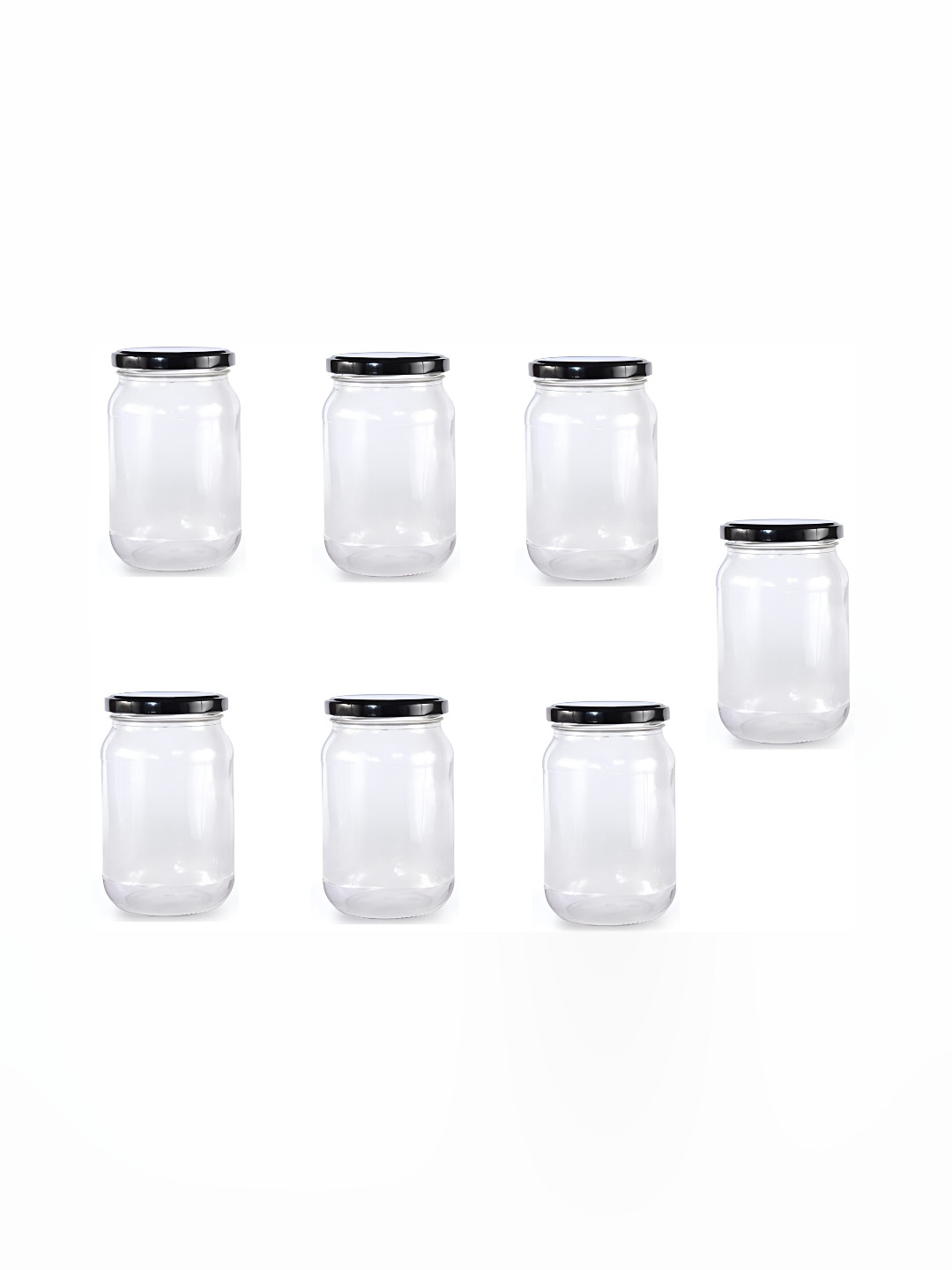

Afast Transparent & Black 7 Pieces Glass Dishwasher and Microwave Safe Food Container 1 L