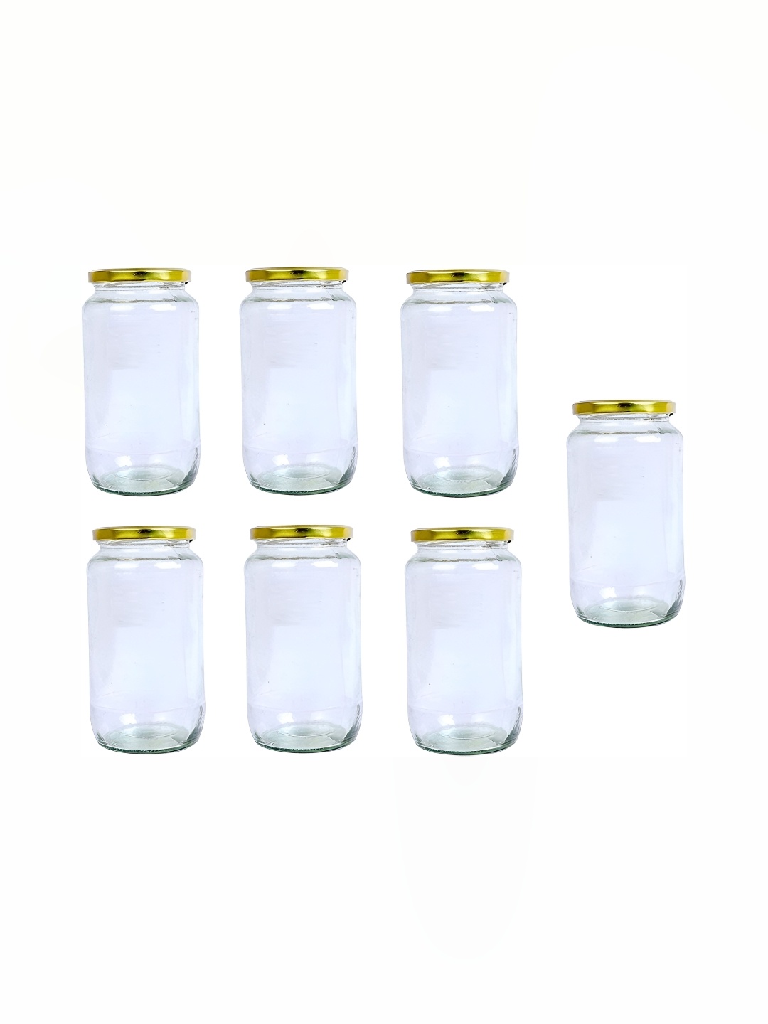 

Afast Transparent & Gold-Toned 7Pcs Glass Dishwasher And Microwave Safe Food Containers