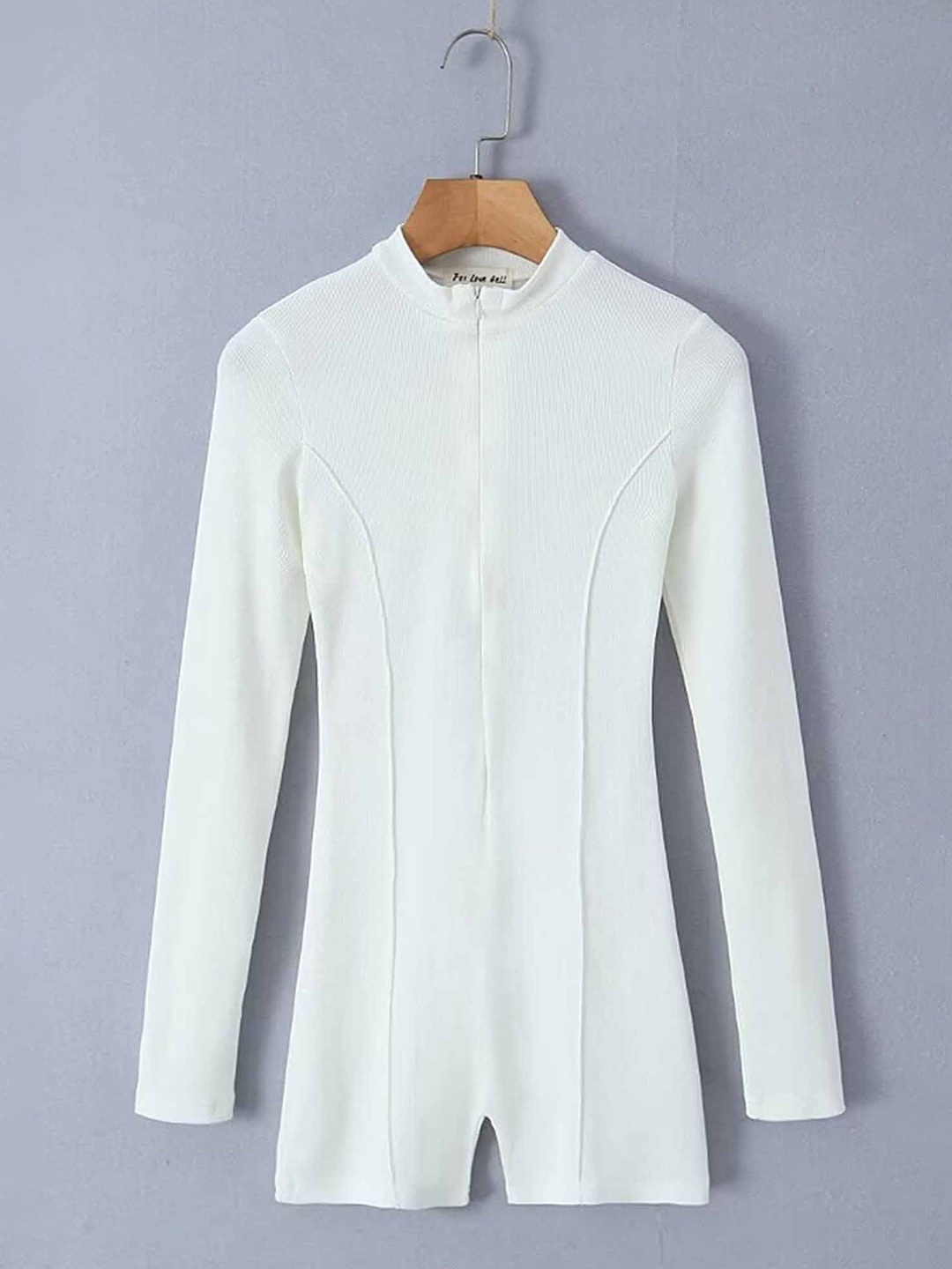 

LULU & SKY Self Design Round Neck Playsuit, White
