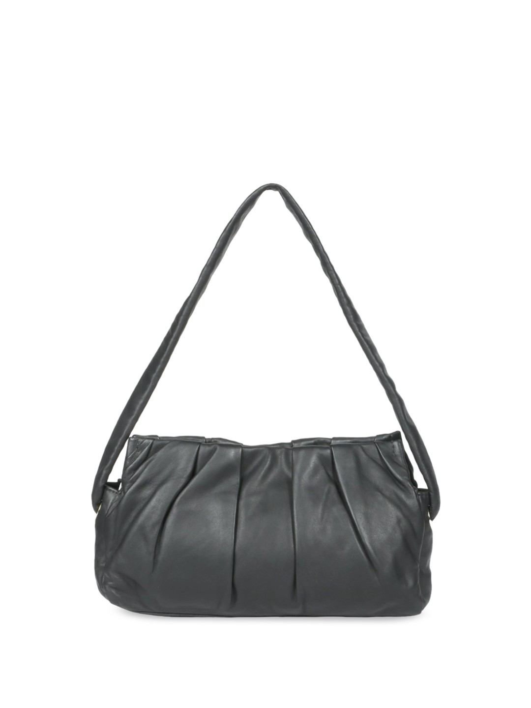 

Favore Leather Structured Shoulder Bag, Black