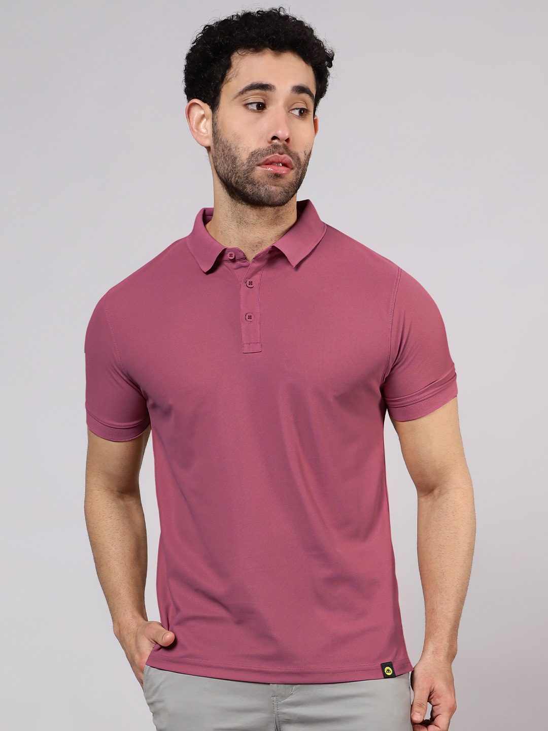 

Beyoung Cotton Short Sleeves Polo Collar Pockets Casual T-shirt, Mauve