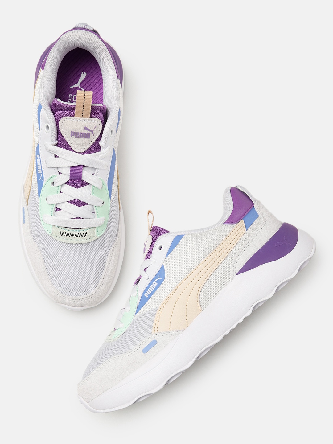 

Puma Women Colourblocked Runtamed Platform Sneakers, Grey