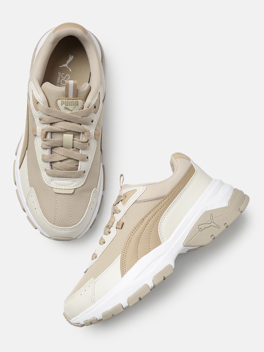 

Puma Women Cassia Via Leather Sneakers, Khaki