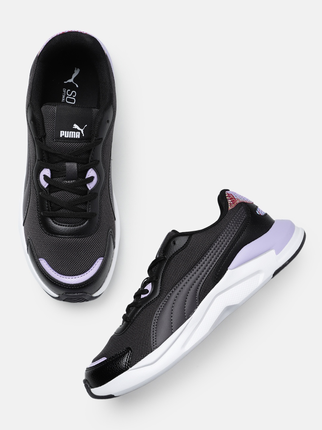 

Puma Women X-Ray Slimmic Metallic Colourblocked Sneakers, Black
