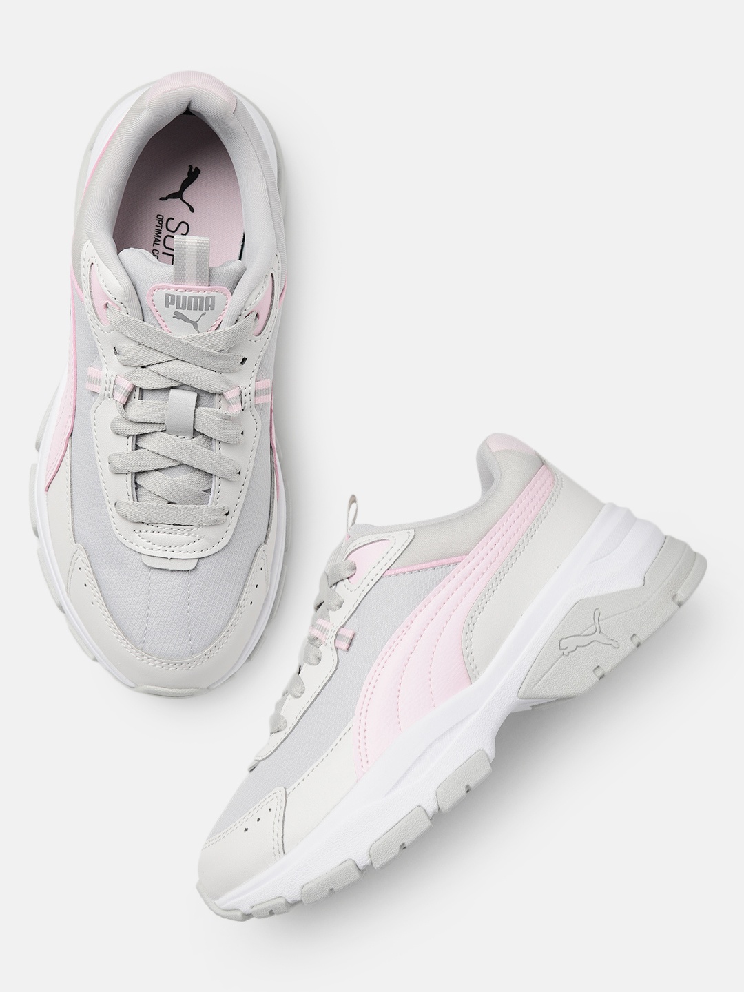 

Puma Women Cassia Via Leather Sneakers, Grey